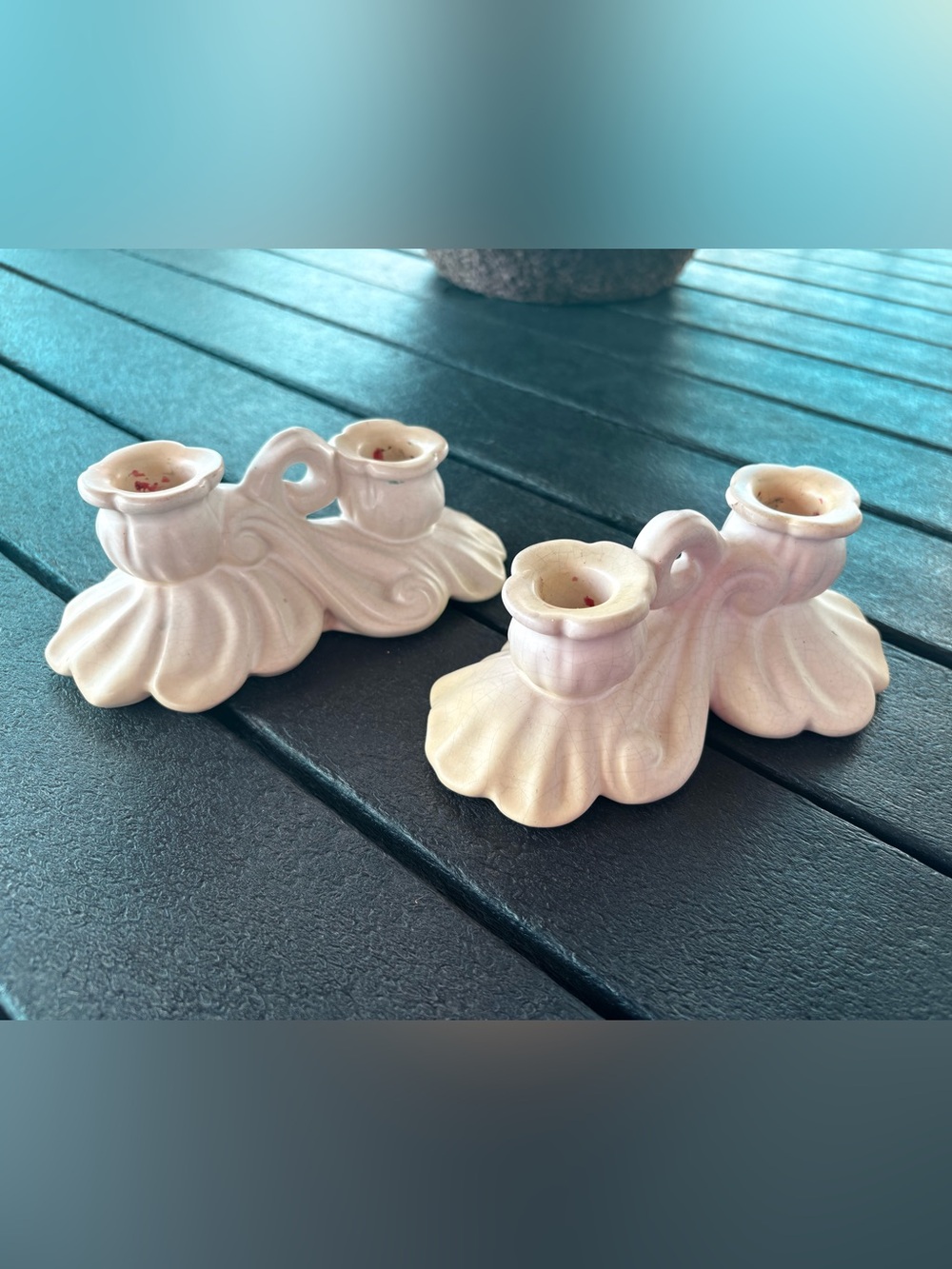 Vintage Weller Pottery Ceramic  Candle Holders -Art Nouveau